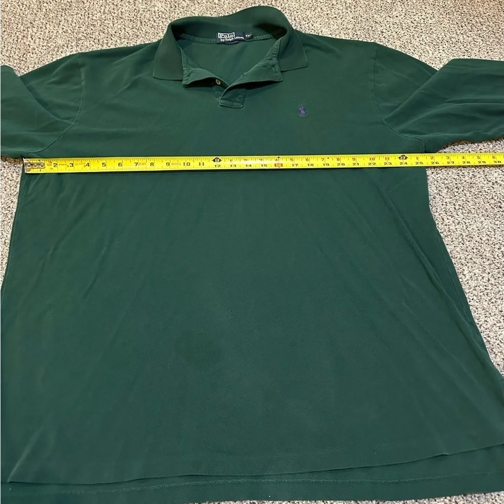 POLO RALPH LAUREN XXL Washed Dark Green Long Sleeve Polo R $125